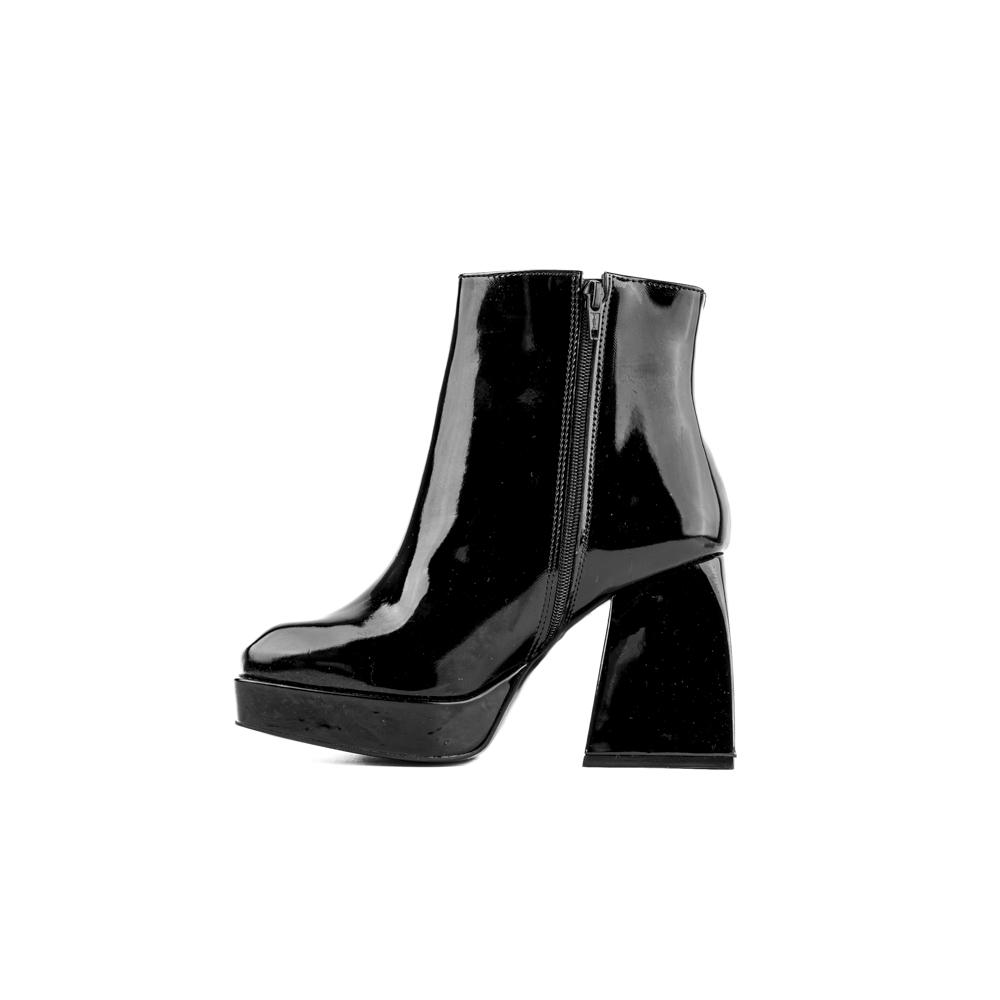 Foto 4 pulgar | Botín Charol Tacón Cuadrado 10cm Para Mujer Walki Gabriela Negro