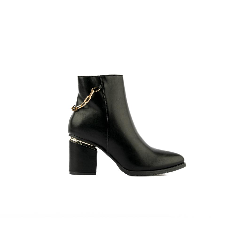 Foto 2 pulgar | Botín Tacón Clásico Casual Cadena 8cm Para Mujer Walki Diana Negro