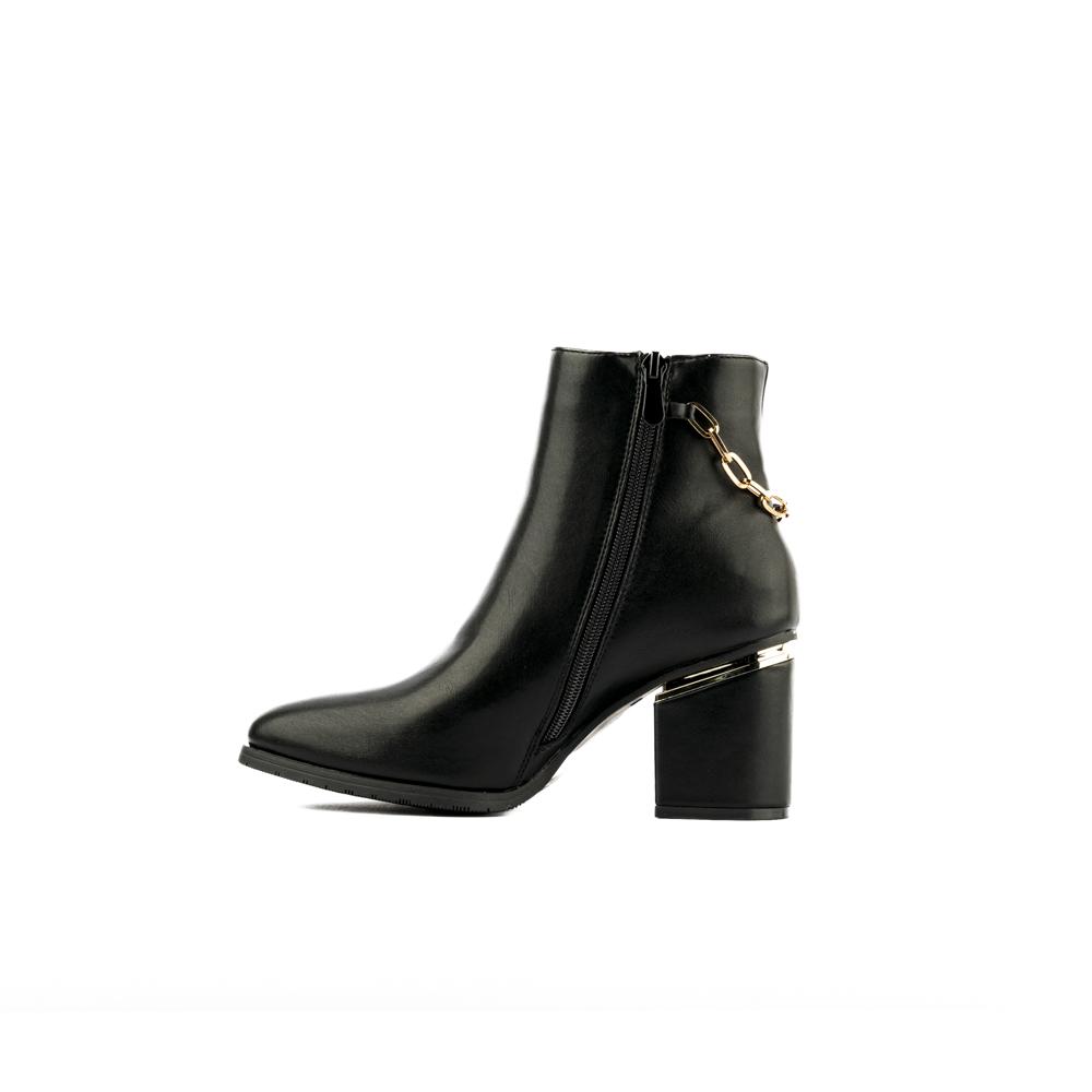 Foto 3 pulgar | Botín Tacón Clásico Casual Cadena 8cm Para Mujer Walki Diana Negro