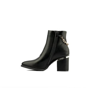 Foto 2 | Botín Tacón Clásico Casual Cadena 8cm Para Mujer Walki Diana Negro