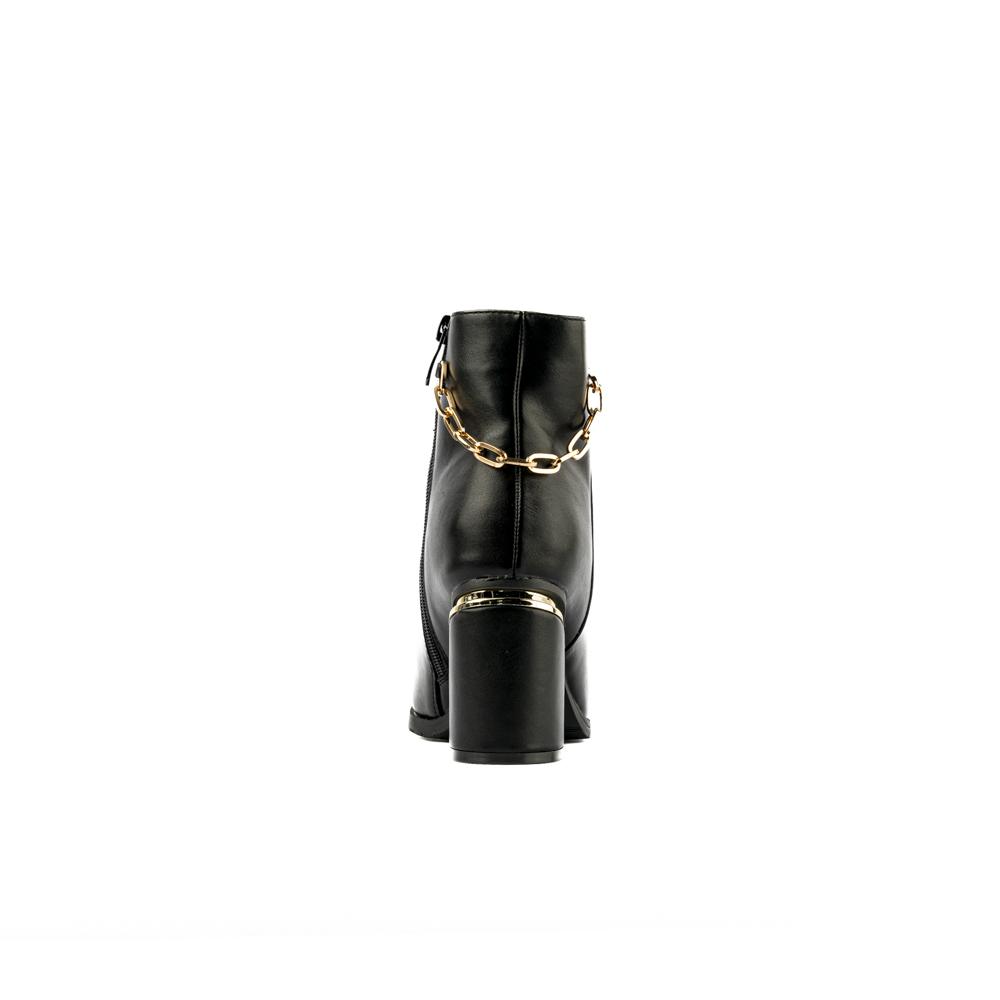 Foto 4 pulgar | Botín Tacón Clásico Casual Cadena 8cm Para Mujer Walki Diana Negro