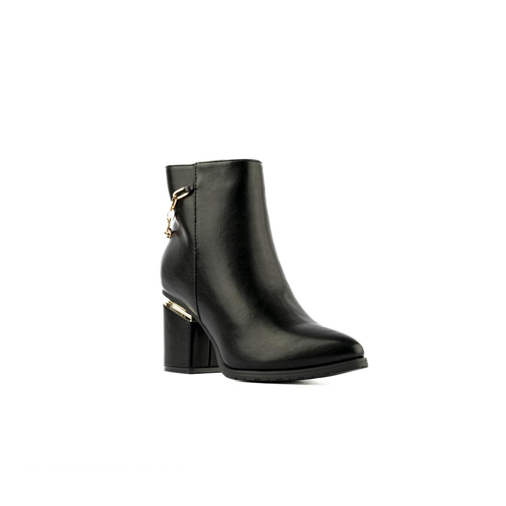 Foto 5 pulgar | Botín Tacón Clásico Casual Cadena 8cm Para Mujer Walki Diana Negro