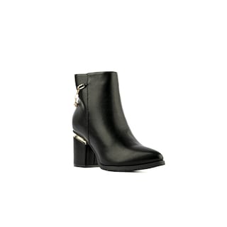 Foto 4 | Botín Tacón Clásico Casual Cadena 8cm Para Mujer Walki Diana Negro