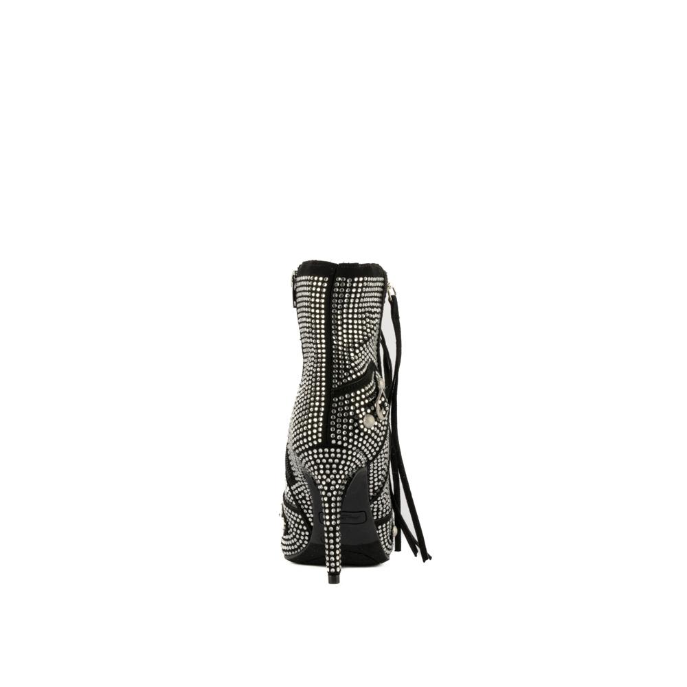 Foto 4 | Botin Alto Tacón 10cm Puntal Brillo De Mujer Walki Judith Negro