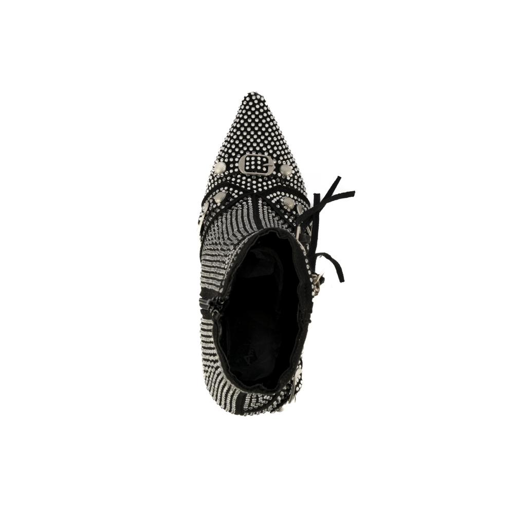 Foto 5 | Botin Alto Tacón 10cm Puntal Brillo De Mujer Walki Judith Negro
