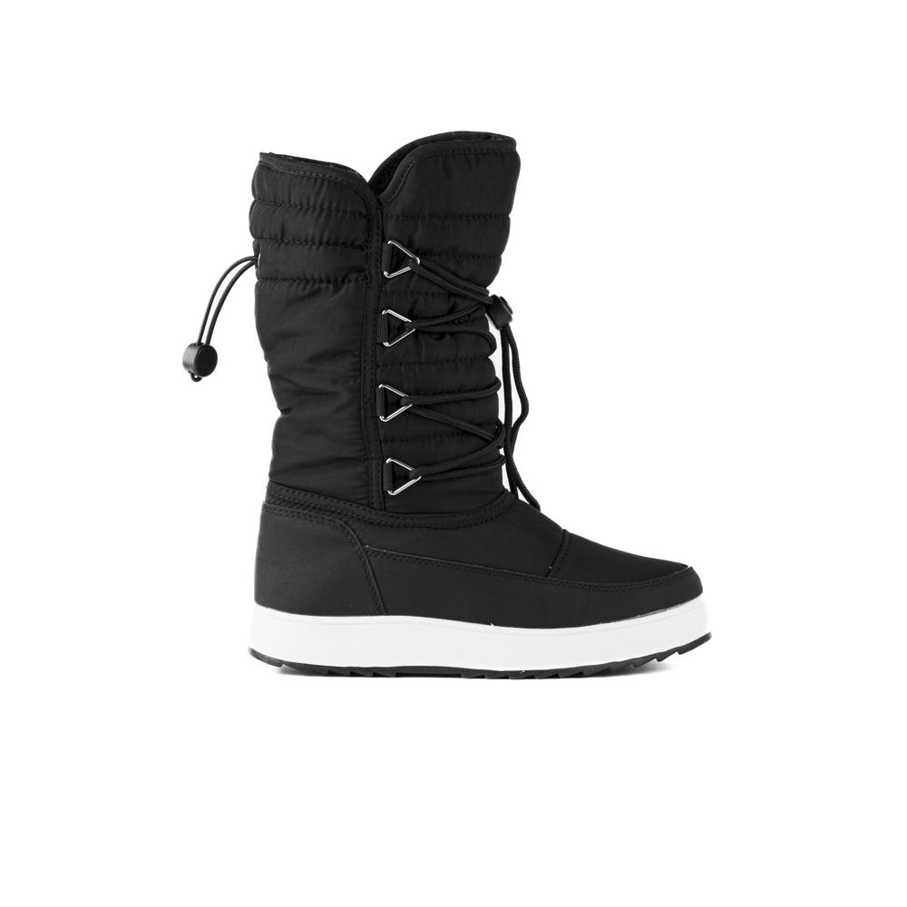 Bota Invierno Peluche Moda Nieve 3cm Para Mujer Walki Sofia Negro