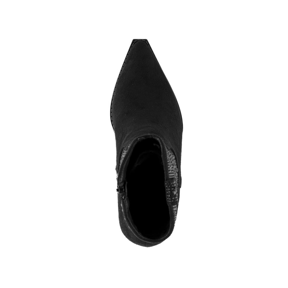 Foto 6 pulgar | Botas Vaqueras Brillo Tacón Moda 7cm Para Mujer Walki Brenda Negro
