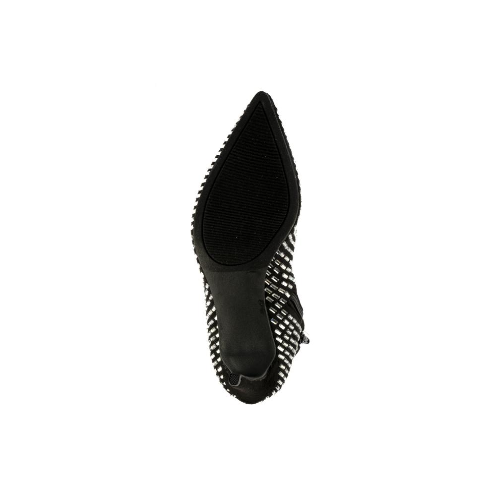 Foto 3 pulgar | Botin Alto Tacón 10cm Puntal Brillo De Mujer Walki Nicoletta Negro