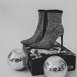 Foto 3 | Botin Alto Tacón 10cm Puntal Brillo De Mujer Walki Nicoletta Negro