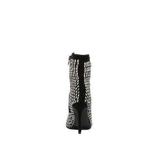 Foto 6 | Botin Alto Tacón 10cm Puntal Brillo De Mujer Walki Nicoletta Negro