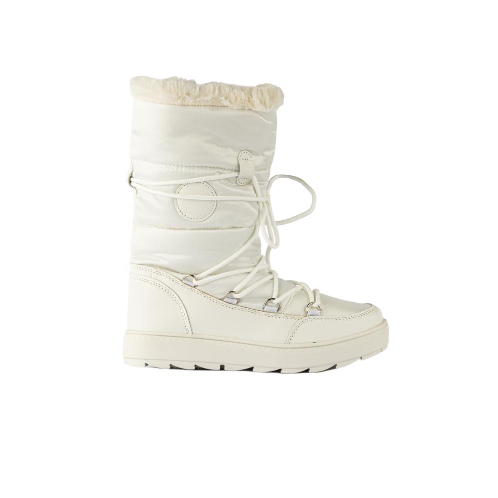 Bota Invierno Peluche Moda Nieve 2.5cm Para Dama Walki Maria Blanco