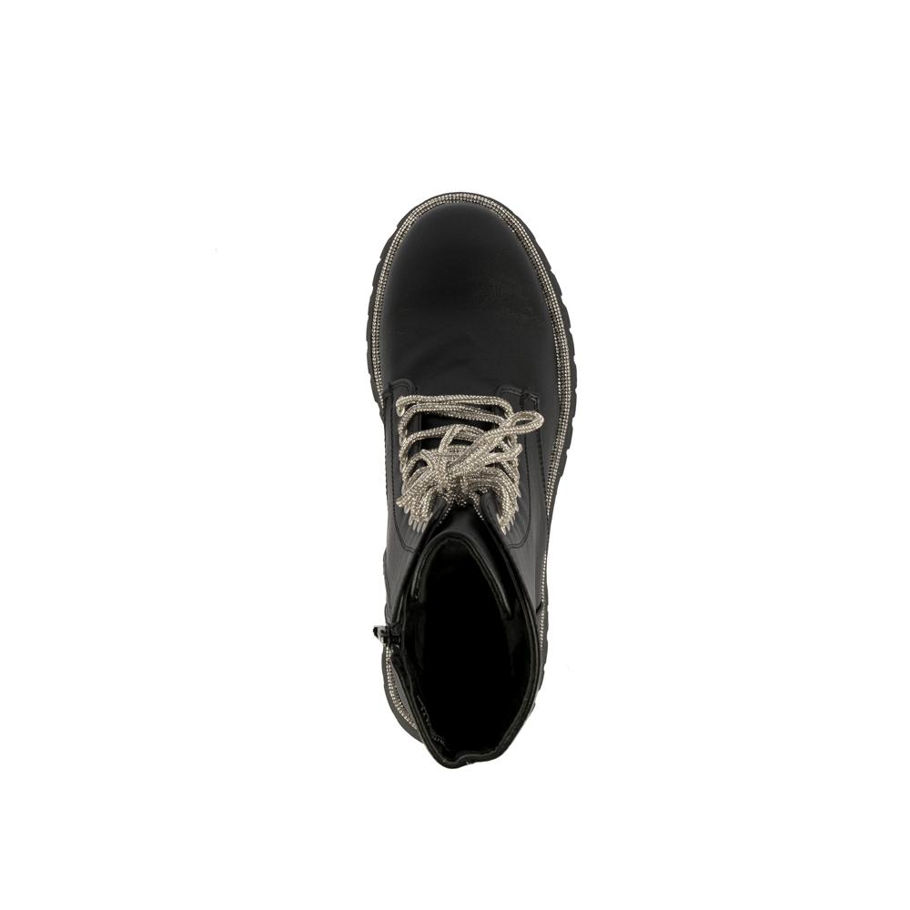 Foto 6 pulgar | Botines Combat Brillos Militar Trend Para Mujer Walki Emilia Negro