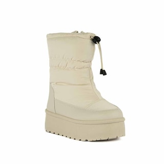 Foto 1 | Bota Invierno Peluche Moda Nieve 5cm Para Dama Walki Nancy Beige
