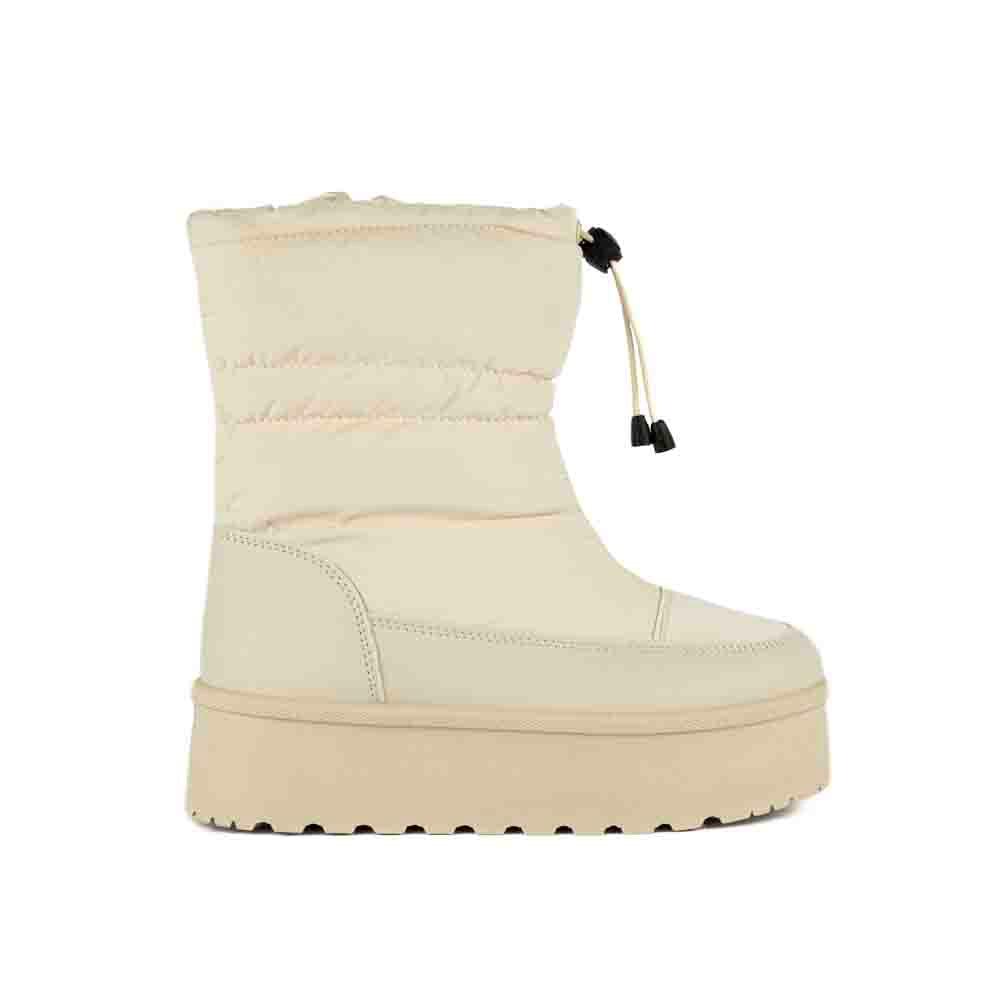 Foto 3 pulgar | Bota Invierno Peluche Moda Nieve 5cm Para Dama Walki Nancy Beige