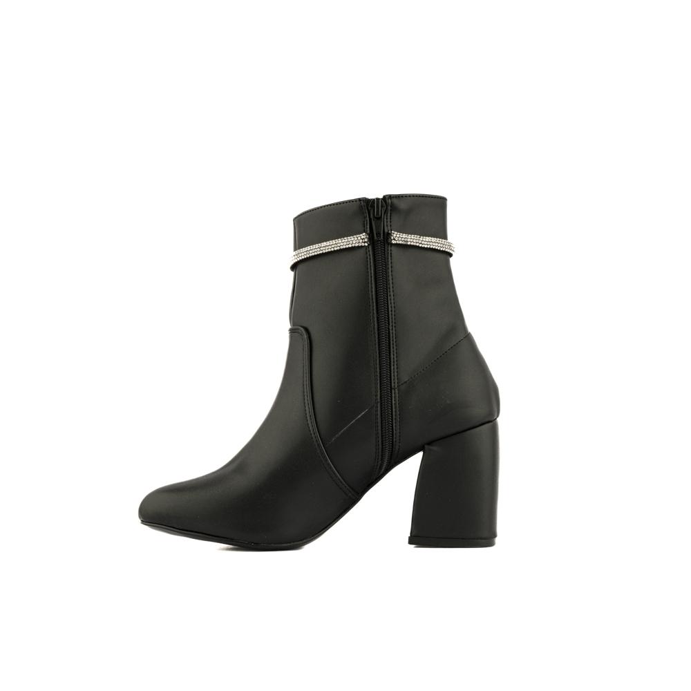Foto 3 pulgar | Botín Clásico Brillo Tacón 8cm Para Mujer Walki Hortencia Negro