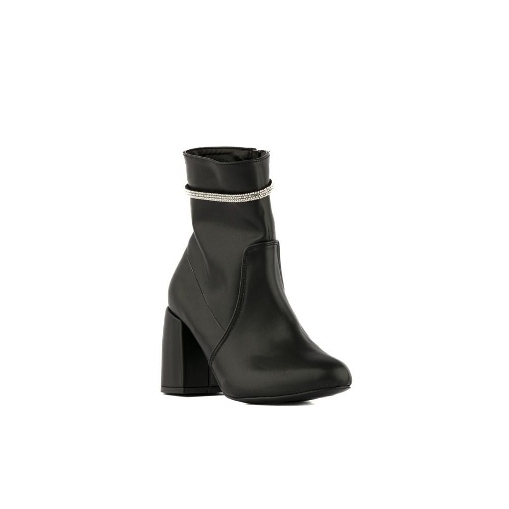 Foto 4 pulgar | Botín Clásico Brillo Tacón 8cm Para Mujer Walki Hortencia Negro