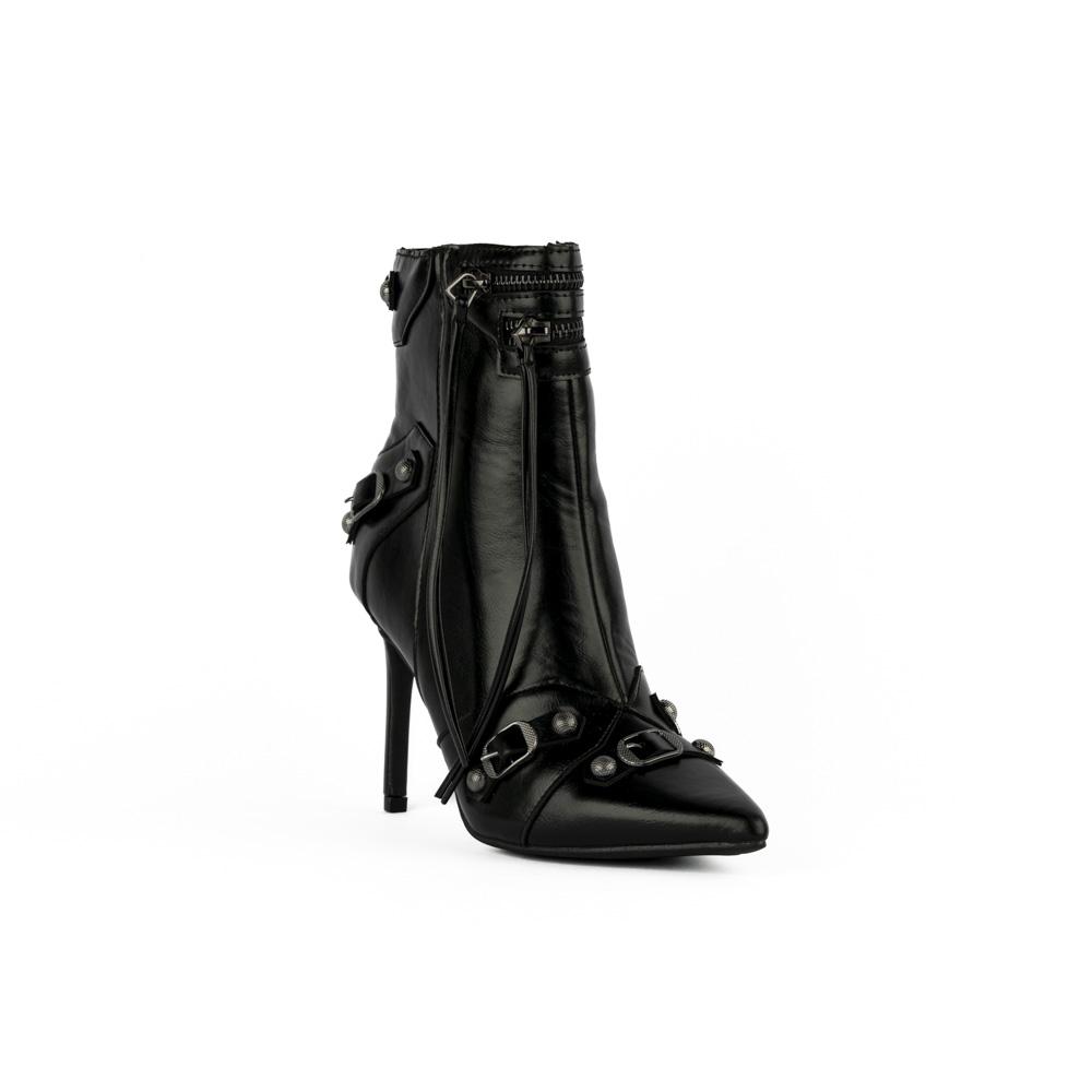 Foto 3 pulgar | Bota Alta Moderna Puntal Tacon 10cm De Mujer Walki Bruna Negro