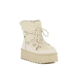 Foto 2 | Bota Invierno Peluche Moda Nieve 5cm Para Dama Walki Ginger Beige