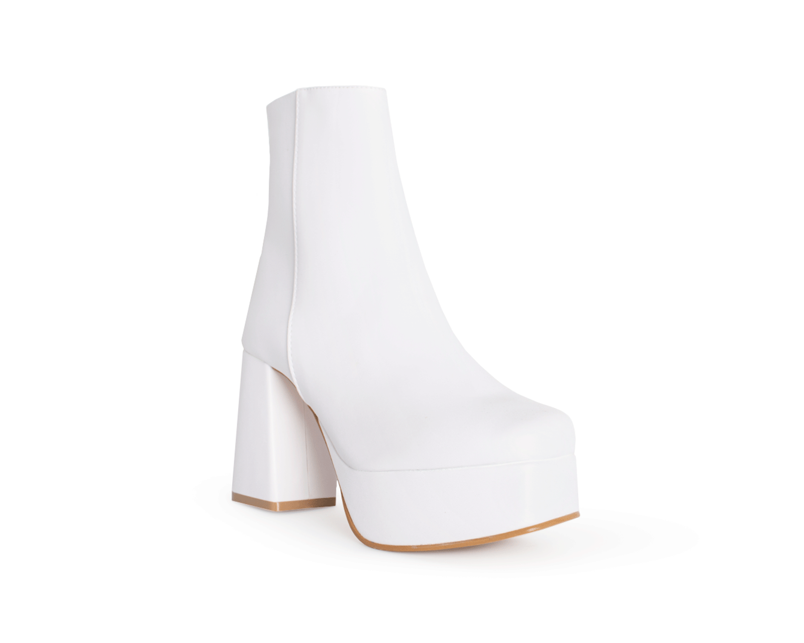 Bota Color Blanco Cierre Material Sintetico