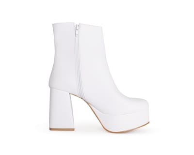 Foto 3 | Bota Color Blanco Cierre Material Sintetico