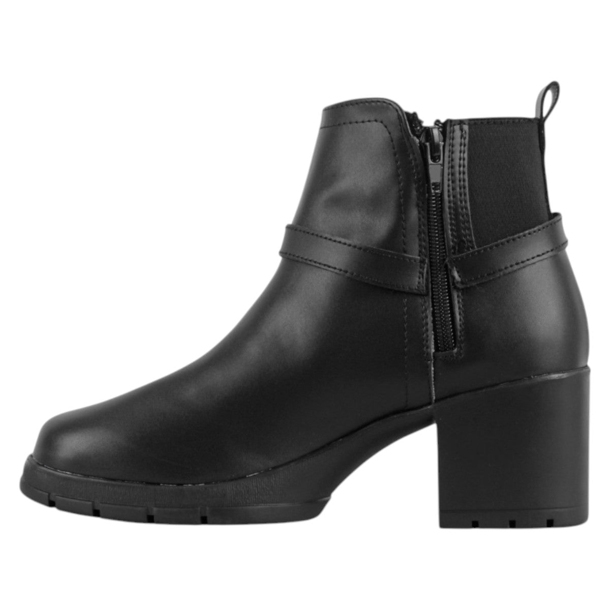 Foto 4 pulgar | Botín Con Tacón Exterior Piel Vegana Color Negro Para Mujer De Rbcollection