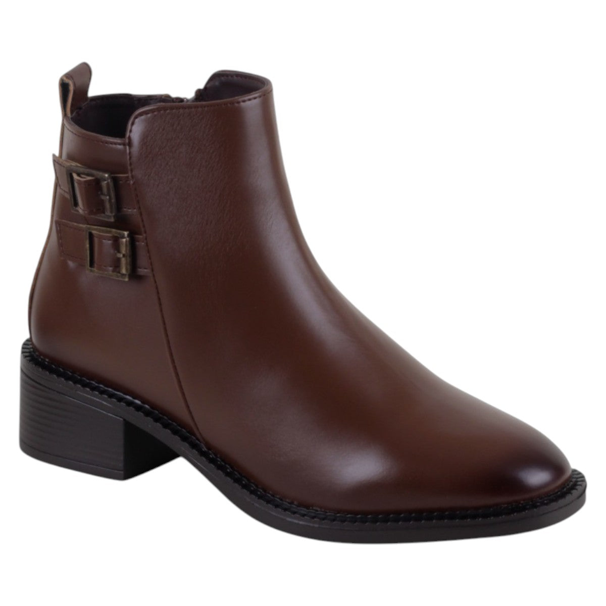 Foto 2 pulgar | Botas Casuales Exterior Piel Vegana Color Café Para Mujer De Rbcollection