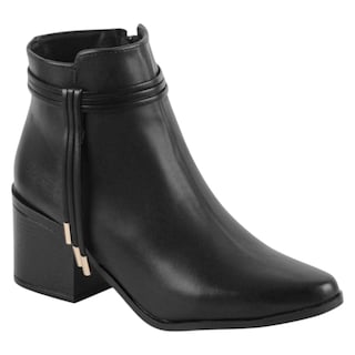 Foto 1 | Botín Con Tacón Exterior Piel Vegana Color Negro Para Mujer De Rbcollection