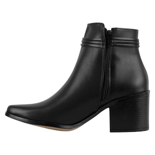 Foto 3 | Botín Con Tacón Exterior Piel Vegana Color Negro Para Mujer De Rbcollection