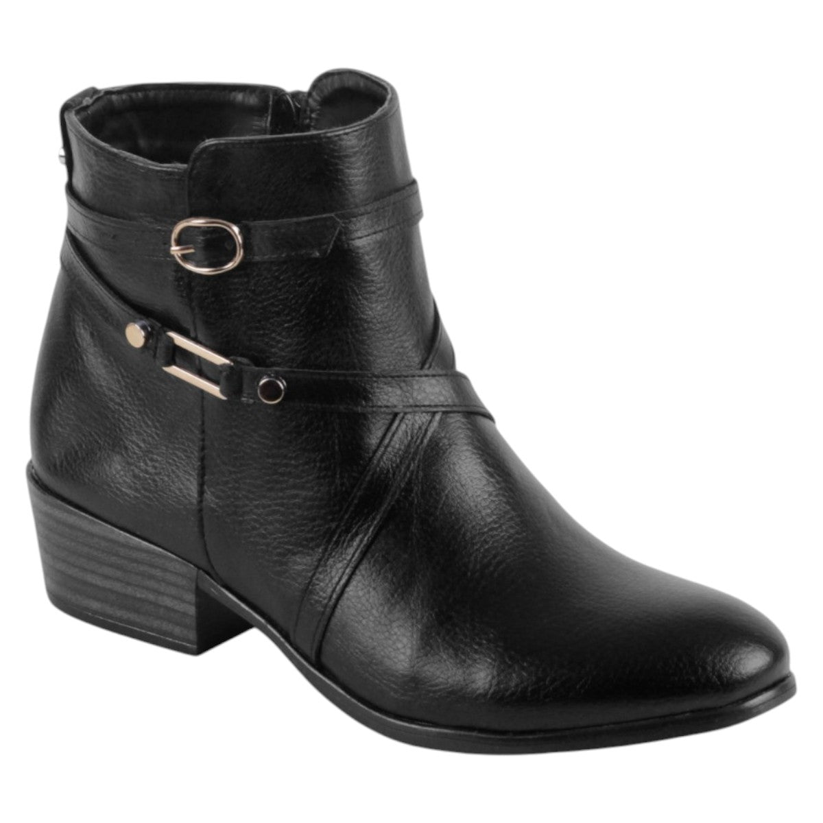 Foto 1 | Botín Con Tacón Exterior Piel Vegana Color Negro Para Mujer De Rbcollection