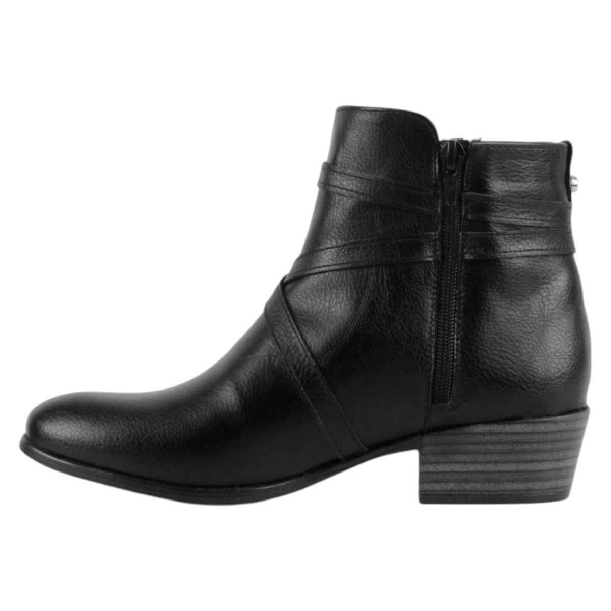Foto 4 pulgar | Botín Con Tacón Exterior Piel Vegana Color Negro Para Mujer De Rbcollection