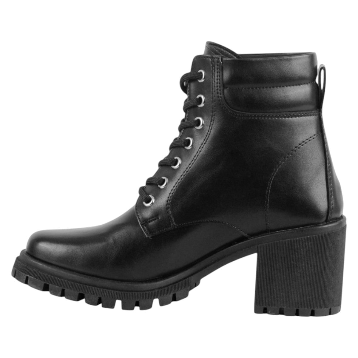 Foto 3 | Botín Con Tacón Exterior Piel Vegana Color Negro Para Mujer De Rbcollection