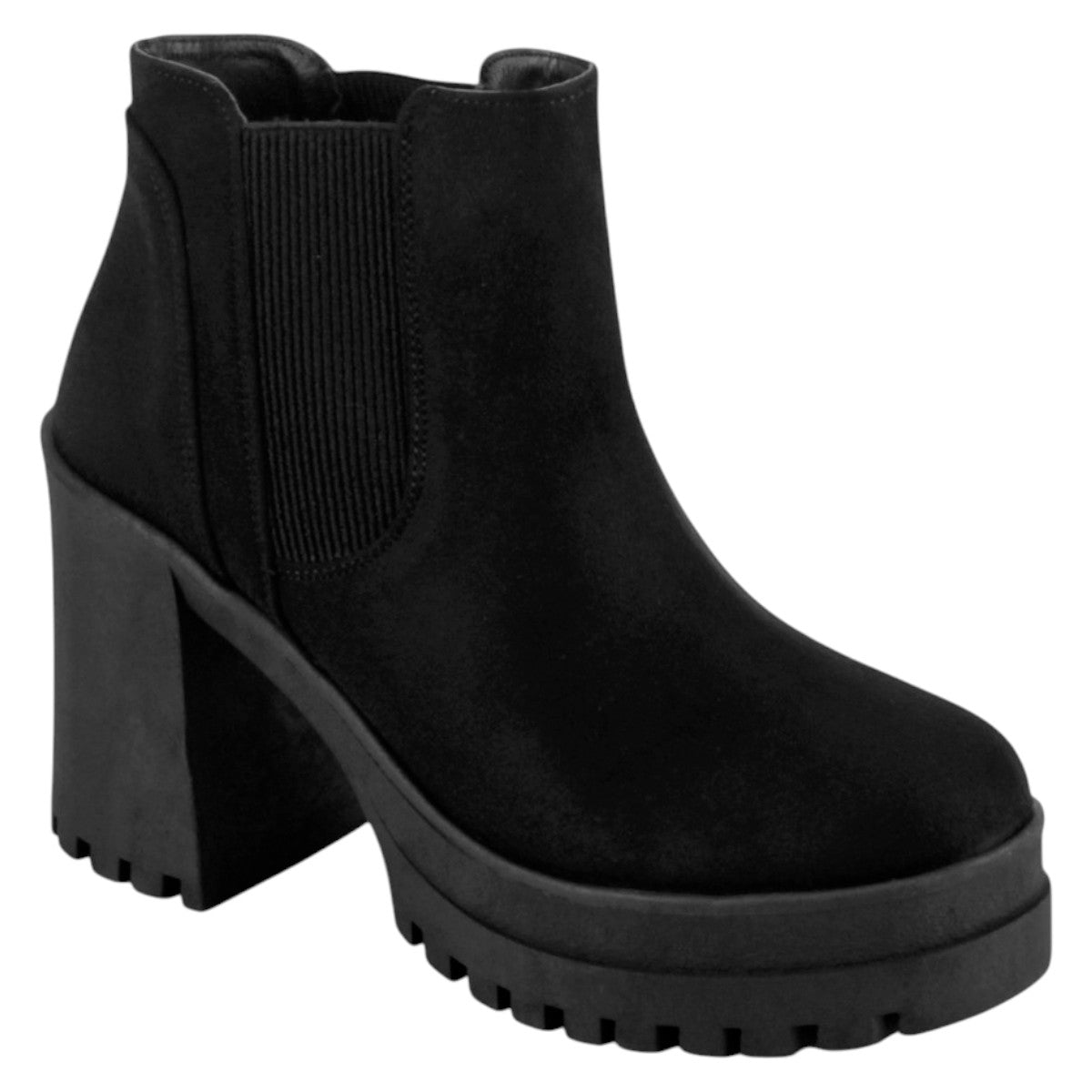 Foto 2 pulgar | Botín Con Tacón Exterior Gamuza Color Negro Para Mujer De Rbcollection