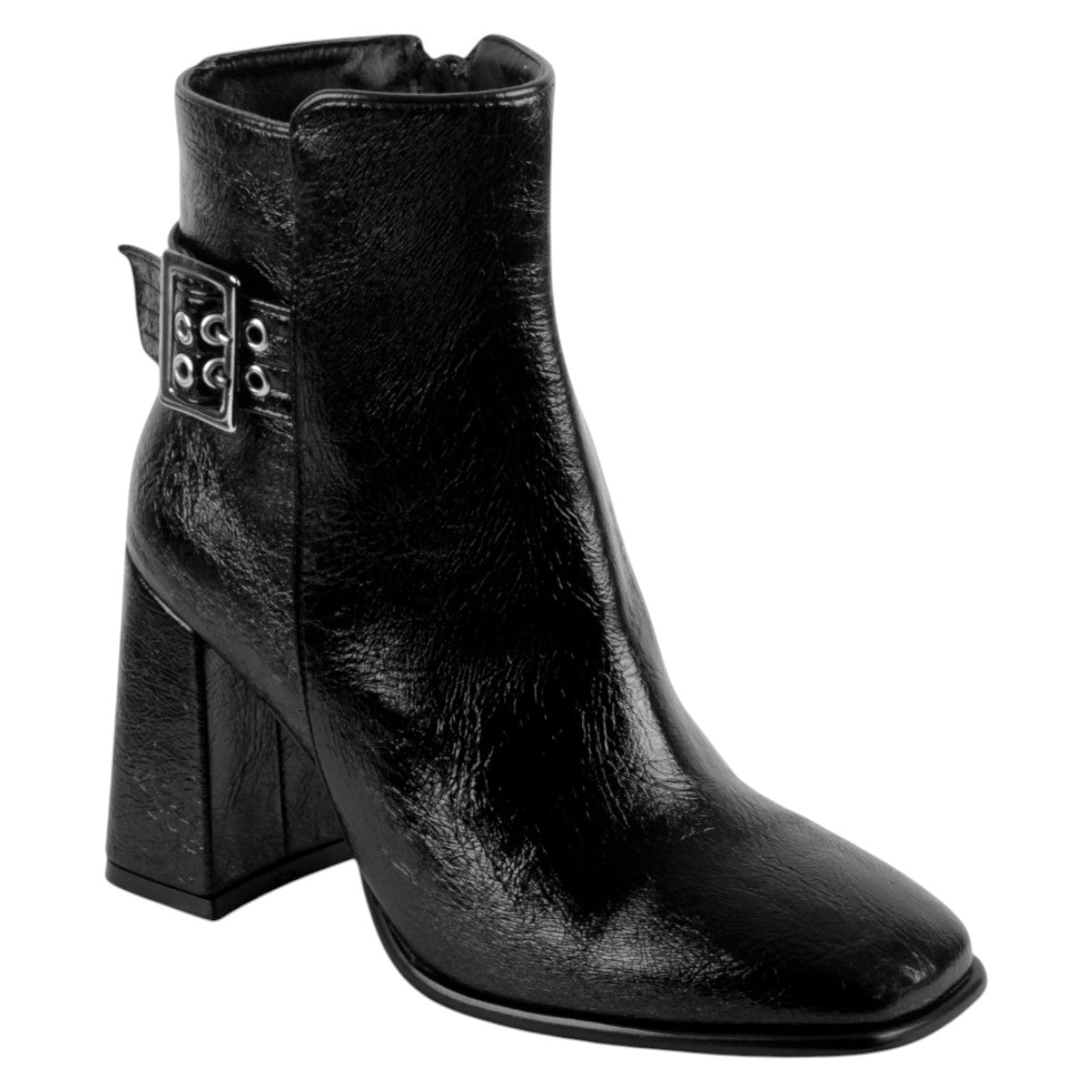 Foto 1 | Botín Con Tacón Exterior Piel Vegana Color Negro Para Mujer De Rbcollection