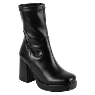 Foto 1 | Botín Con Tacón Exterior Piel Vegana Color Negro Para Mujer De Rbcollection