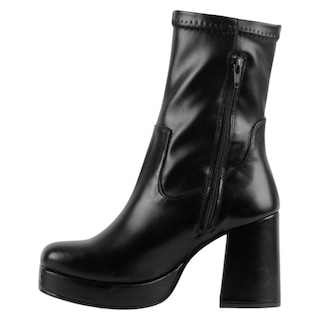 Foto 3 | Botín Con Tacón Exterior Piel Vegana Color Negro Para Mujer De Rbcollection