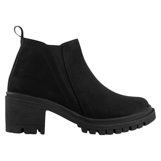 Foto 2 | Botín Con Tacón Exterior Gamuza Color Negro Para Mujer De Rbcollection