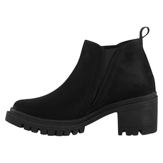 Foto 3 | Botín Con Tacón Exterior Gamuza Color Negro Para Mujer De Rbcollection