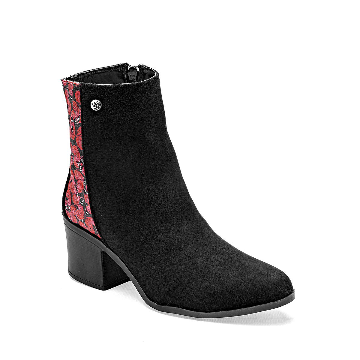 Foto 2 pulgar | Mora Tierra Botín Para Mujer Negro Rojo