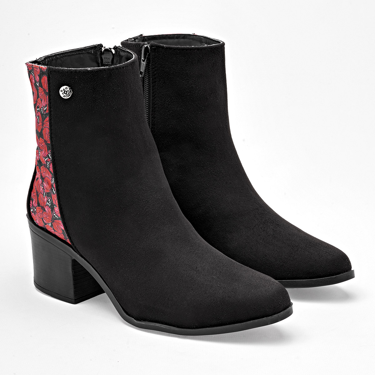 Foto 3 pulgar | Mora Tierra Botín Para Mujer Negro Rojo