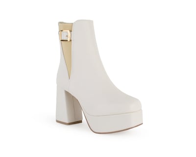 Foto 1 | Bota Color Beige Resorte Material Sintético