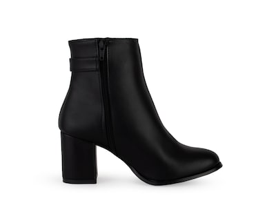 Foto 3 | Bota Color Negro Cinturón Material Sintético