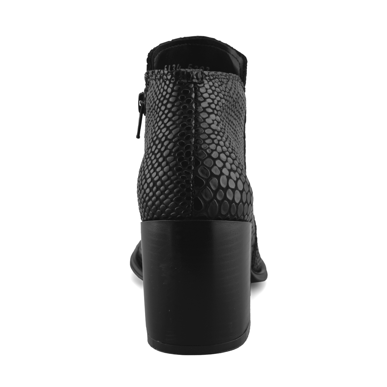 Foto 5 pulgar | Botín De Piel Vacuno Negro Con Tacón Ancho Para Mujer
