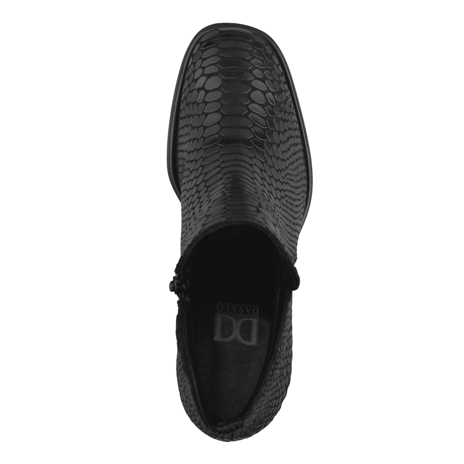 Foto 7 pulgar | Botín De Piel Vacuno Negro Con Tacón Ancho Para Mujer