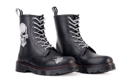 Foto 2 | Bota De Cuero Bordada Calavera