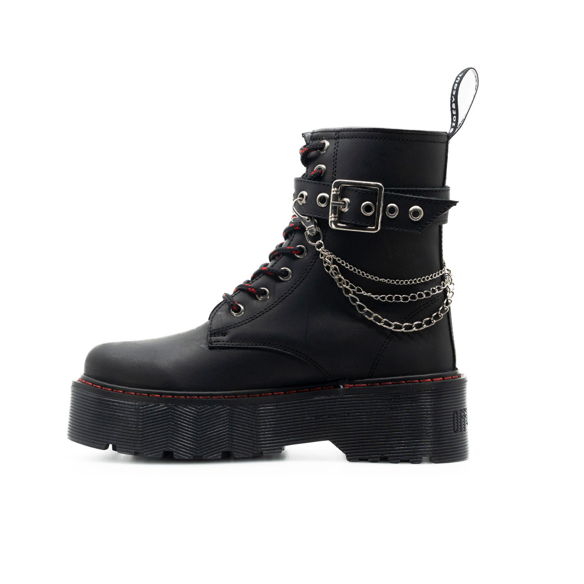 Foto 5 pulgar | Botas Offlander Plataforma color Negro Cadenas