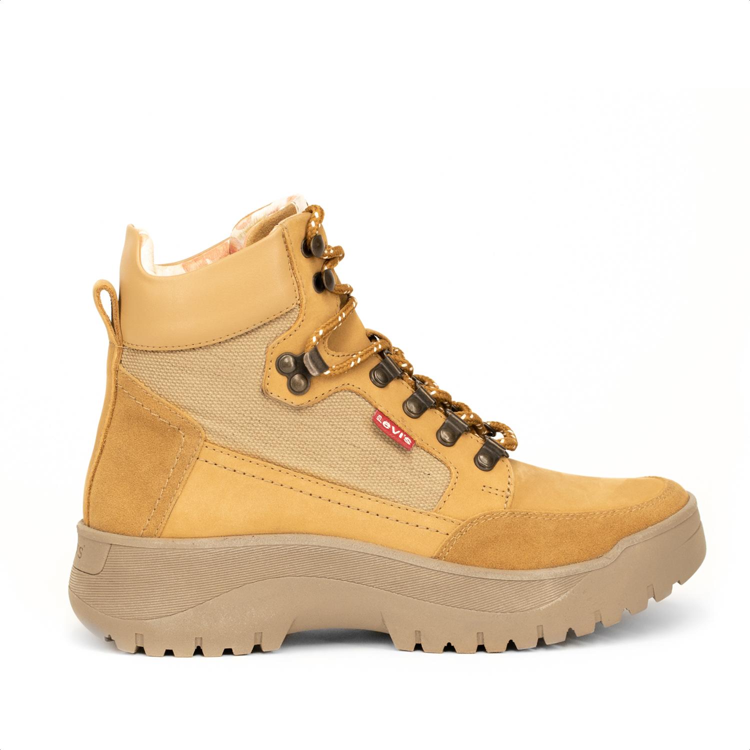 Bota de Piel Levi's L120052 color Café Miel para Mujer