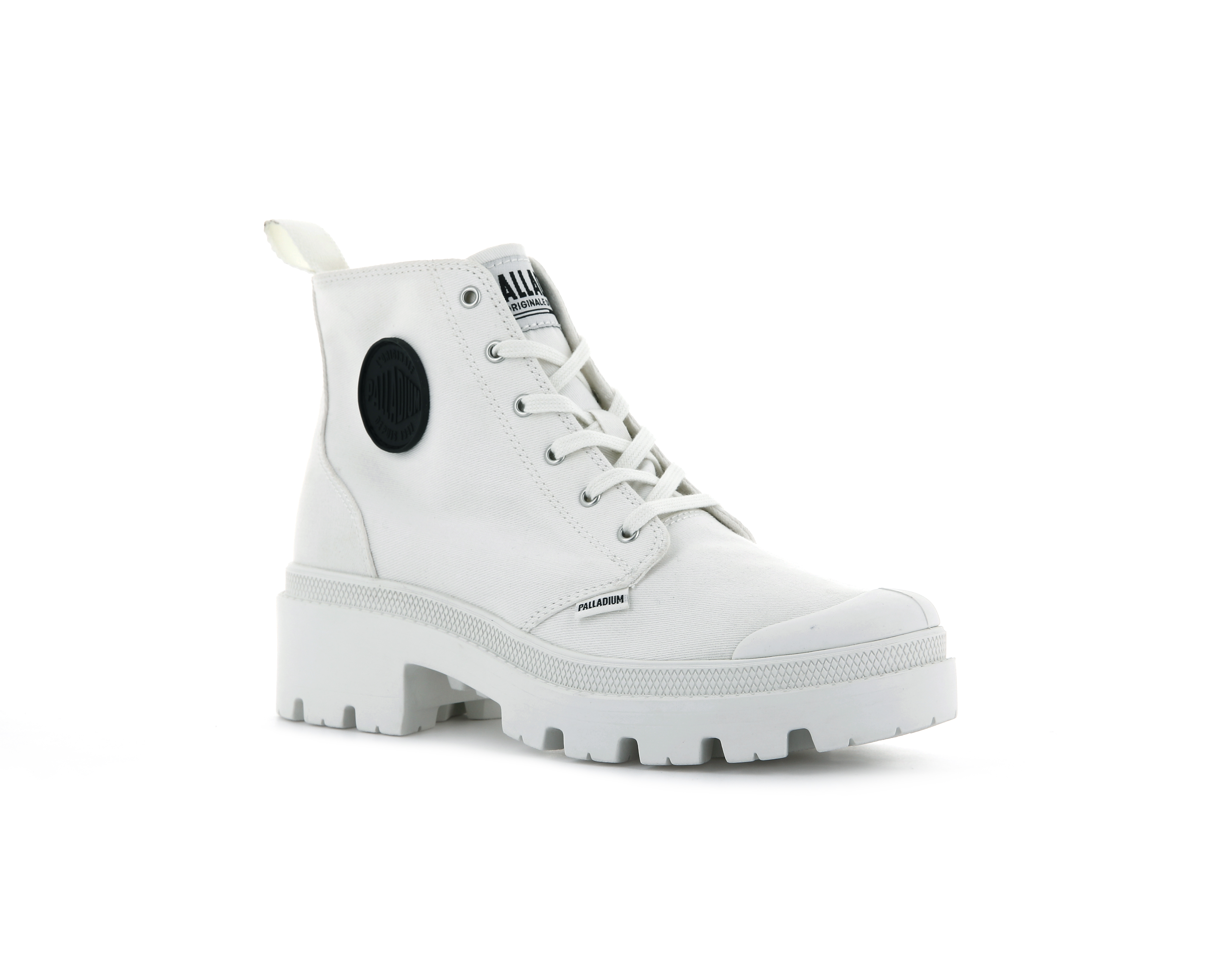 Foto 2 pulgar | Bota Palladium Pallabase Twill Blanco para Dama