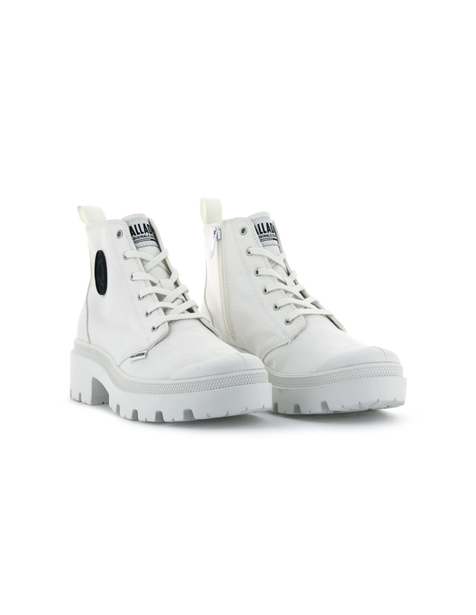 Foto 7 pulgar | Bota Palladium Pallabase Twill Blanco para Dama