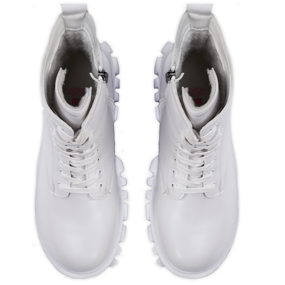 Foto 4 | Botas Shendy Vendy Bilbao color Blanco Tipo Piel Casual para Mujer