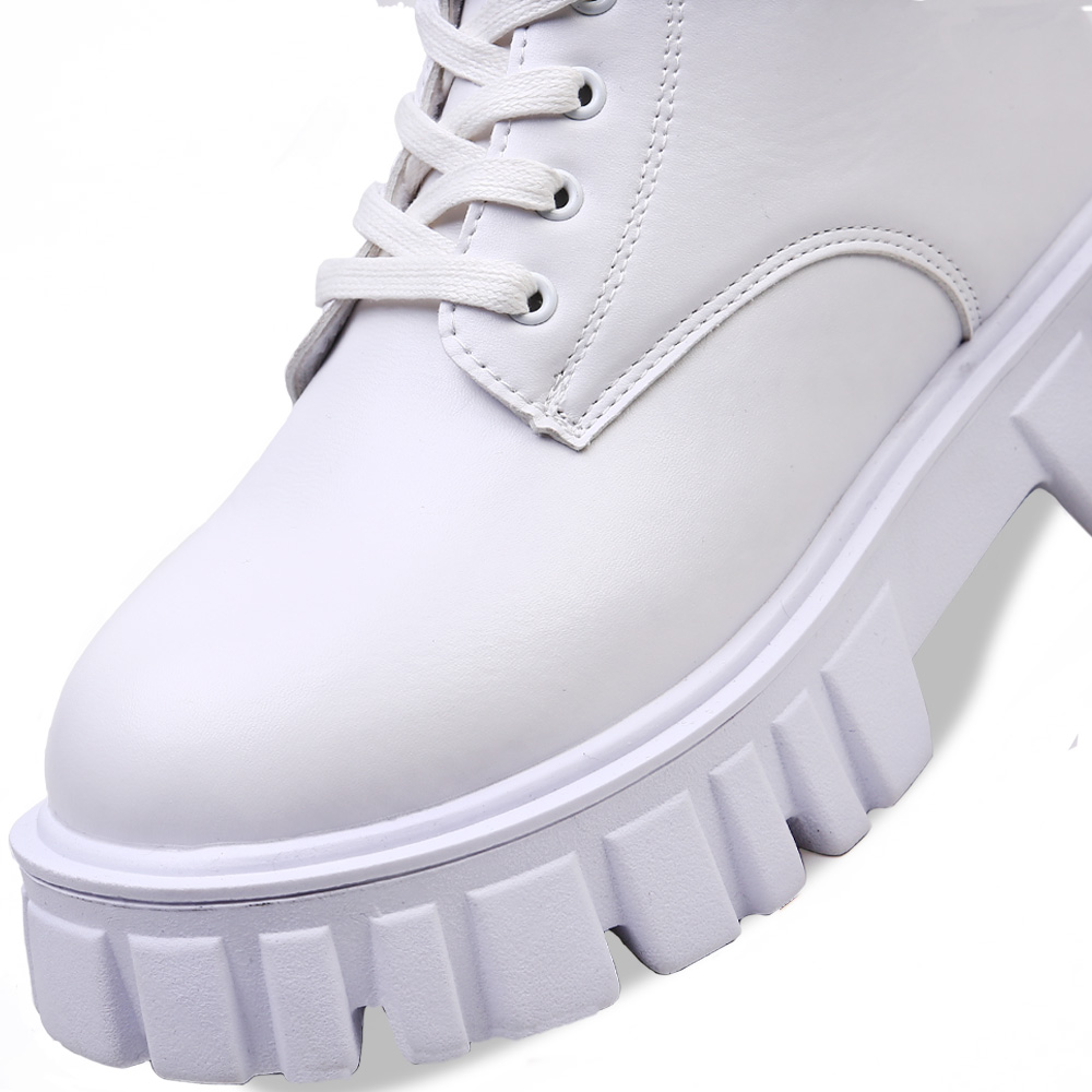 Foto 7 | Botas Shendy Vendy Bilbao color Blanco Tipo Piel Casual para Mujer